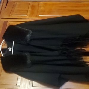 JCrew Shawl Fur-Collard Black